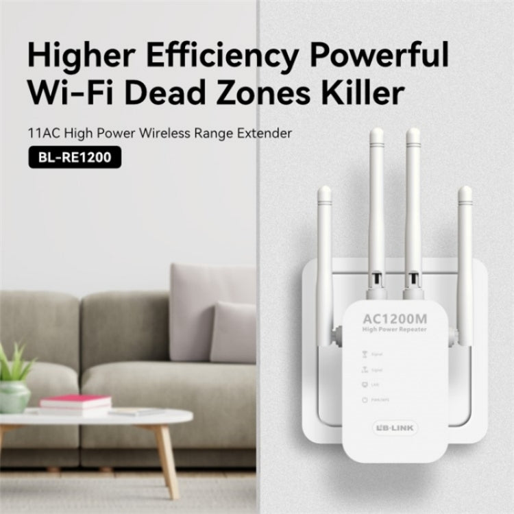 LB-LINK RE1200 1200M Dual Band WiFi Signal Amplifier Booster Wireless Repeater Extender - Broadband Amplifiers by LB-LINK | Online Shopping South Africa | PMC Jewellery | Buy Now Pay Later Mobicred