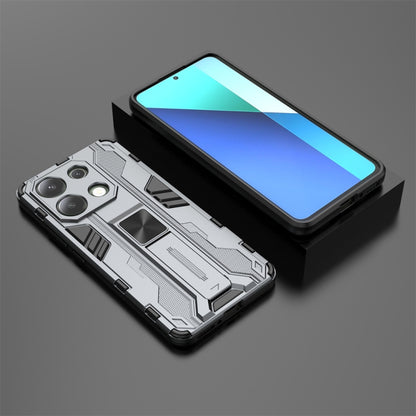 For Redmi Note 13 4G Supersonic Armor PC Hybrid TPU Phone Case(Grey) - Note 13 Cases by PMC Jewellery | Online Shopping South Africa | PMC Jewellery | Buy Now Pay Later Mobicred