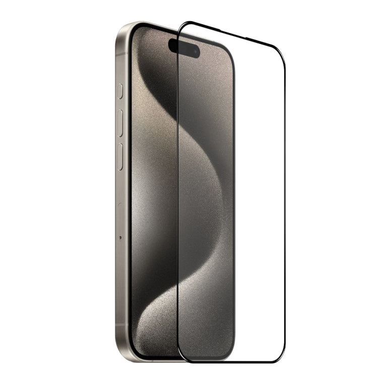 For iPhone 15 Pro Max NORTHJO A++ Screen Protector Full Glue Silk Printing Tempered Glass Film(Black) - iPhone 15 Pro Max Tempered Glass by NORTHJO | Online Shopping South Africa | PMC TechLife | Buy Now Pay Later Mobicred