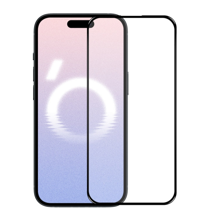 For iPhone 16 NORTHJO A++ Screen Protector Full Glue Silk Printing Tempered Glass Film(Black) - iPhone 16 Tempered Glass by NORTHJO | Online Shopping South Africa | PMC TechLife | Buy Now Pay Later Mobicred