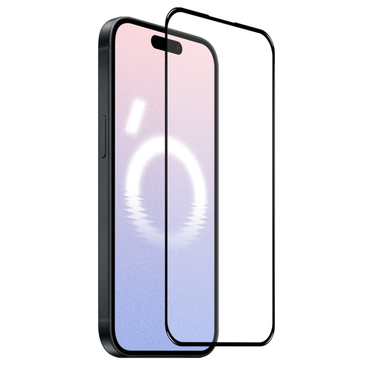 For iPhone 16 NORTHJO A++ Screen Protector Full Glue Silk Printing Tempered Glass Film(Black) - iPhone 16 Tempered Glass by NORTHJO | Online Shopping South Africa | PMC TechLife | Buy Now Pay Later Mobicred