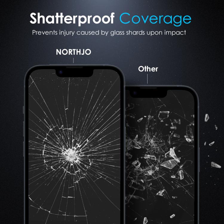For iPhone 16e NORTHJO A++ Screen Protector Full Glue Silk Printing Tempered Glass Film(Black) - free shipping - PMC TechLife - Order now!