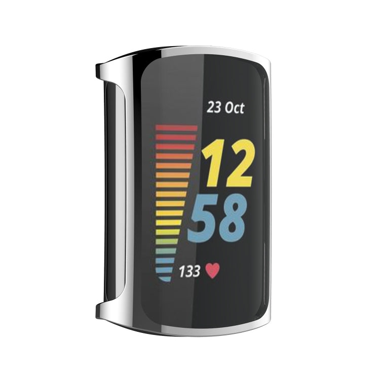 For Fitbit Charge 6 / 5 TPU Shell + Film Integrated Watch Protective Case(White) - Watch Cases by PMC TechLife | Online Shopping South Africa | PMC TechLife | Buy Now Pay Later Mobicred