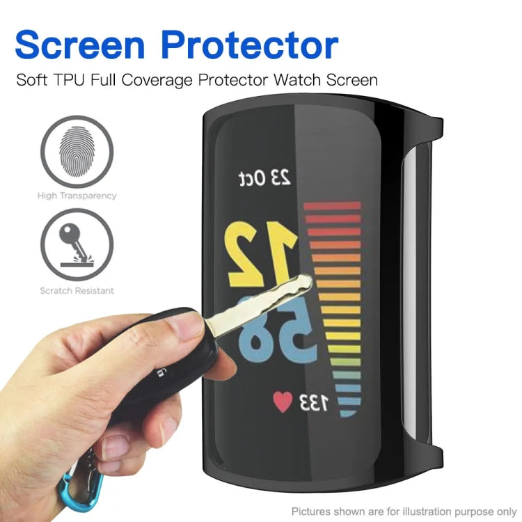 For Fitbit Charge 6 / 5 TPU Shell + Film Integrated Watch Protective Case(White) - Watch Cases by PMC TechLife | Online Shopping South Africa | PMC TechLife | Buy Now Pay Later Mobicred