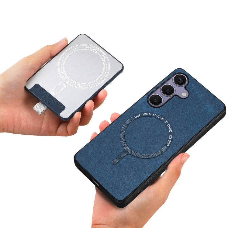 For Samsung Galaxy S25+ 5G Retro Splitable Magnetic Card Bag Leather Phone Case(Blue) - Galaxy Phone Cases by PMC Jewellery | Online Shopping South Africa | PMC Jewellery | Buy Now Pay Later Mobicred