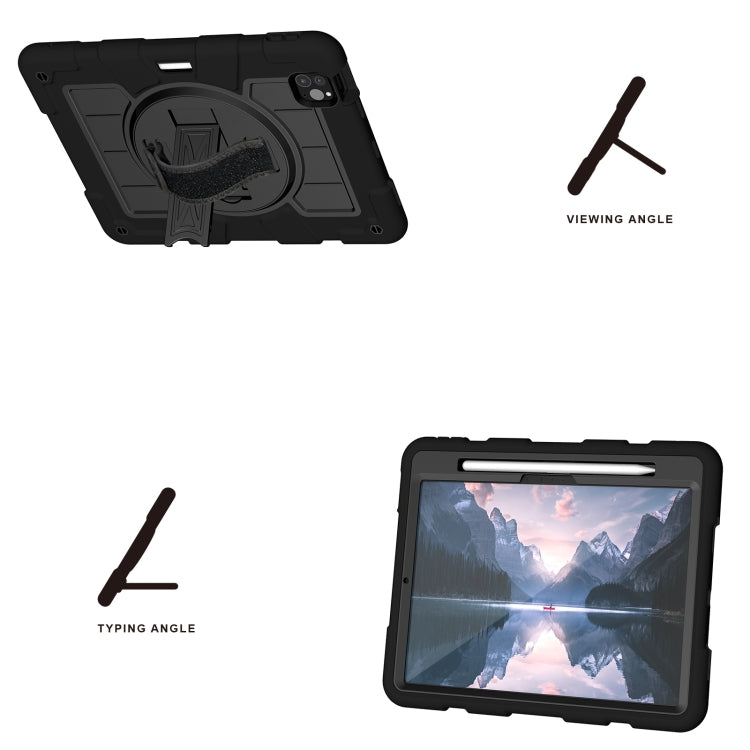 For iPad Air 11 2024 Silicone Hybrid PC Shockproof Tablet Case with Shoulder Strap(Black) - iPad Air 11 2024 Cases by PMC Jewellery | Online Shopping South Africa | PMC Jewellery | Buy Now Pay Later Mobicred