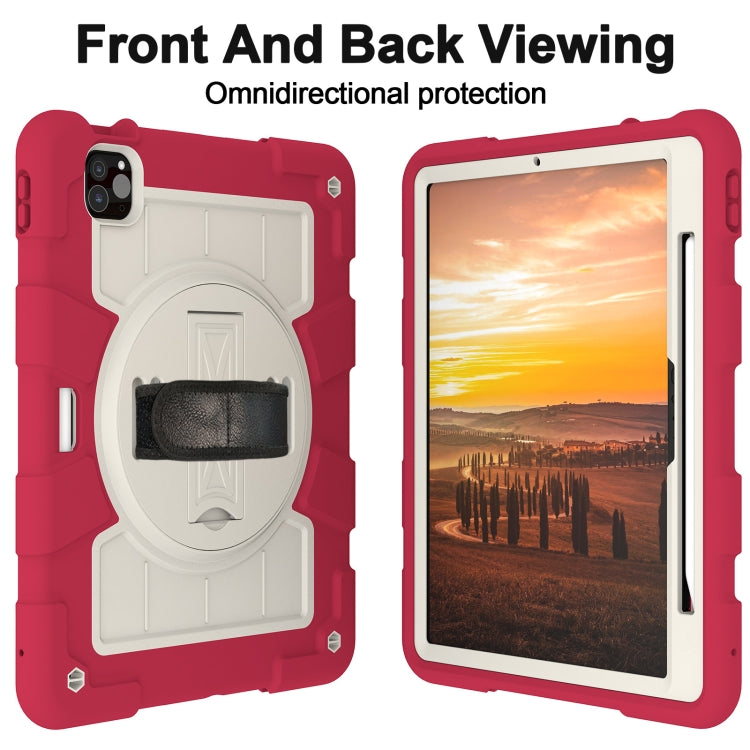 For iPad Pro 11 2024 Silicone Hybrid PC Shockproof Tablet Case with Shoulder Strap(Feifan Magenta) - iPad Pro 11 2024 Cases by PMC TechLife | Online Shopping South Africa | PMC TechLife | Buy Now Pay Later Mobicred