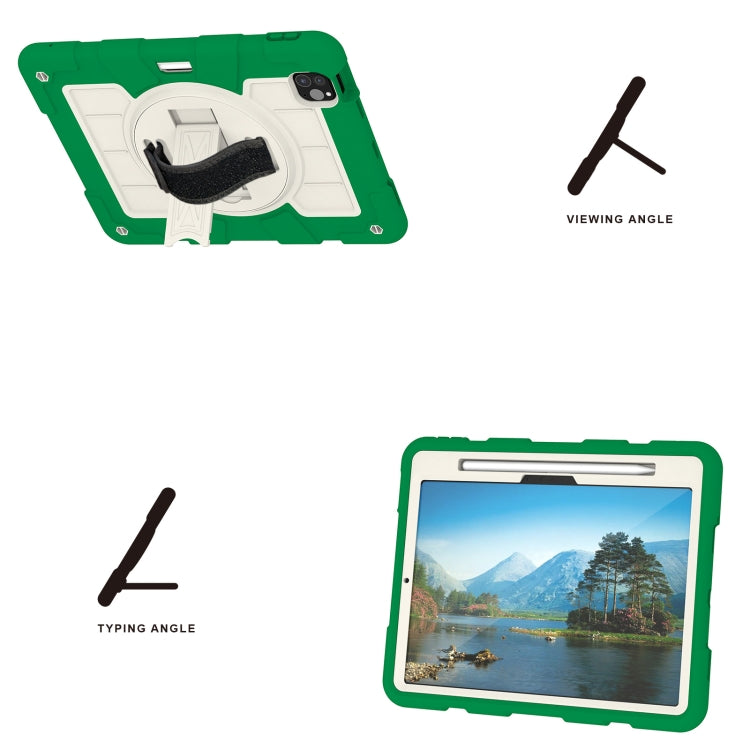 For iPad Pro 11 2024 Silicone Hybrid PC Shockproof Tablet Case with Shoulder Strap(Classic Green) - iPad Pro 11 2024 Cases by PMC TechLife | Online Shopping South Africa | PMC TechLife | Buy Now Pay Later Mobicred