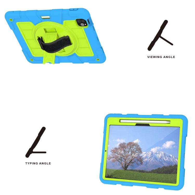 For iPad Pro 11 2024 Silicone Hybrid PC Shockproof Tablet Case with Shoulder Strap(Bluish-Green) - iPad Pro 11 2024 Cases by PMC TechLife | Online Shopping South Africa | PMC TechLife | Buy Now Pay Later Mobicred