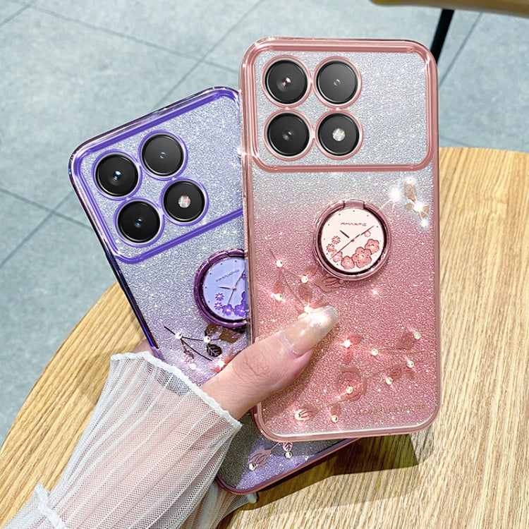 For Xiaomi Redmi K70 Gradient Glitter Immortal Flower Ring All-inclusive Phone Case(Pink) - K70 Cases by PMC TechLife | Online Shopping South Africa | PMC TechLife | Buy Now Pay Later Mobicred