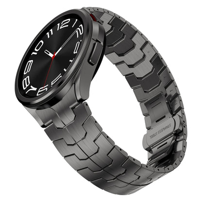 For Samsung Galaxy Watch 5 Pro Lron Man Curved Connection Stainless Steel Watch Band(Gray) - Watch Bands by PMC Jewellery | Online Shopping South Africa | PMC Jewellery