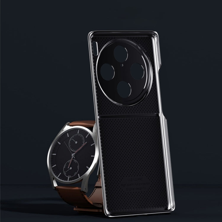 For vivo X100 Electroplating Plain-leather All-inclusive Shockproof Phone Case(Black) - X100 Cases by PMC TechLife | Online Shopping South Africa | PMC TechLife | Buy Now Pay Later Mobicred