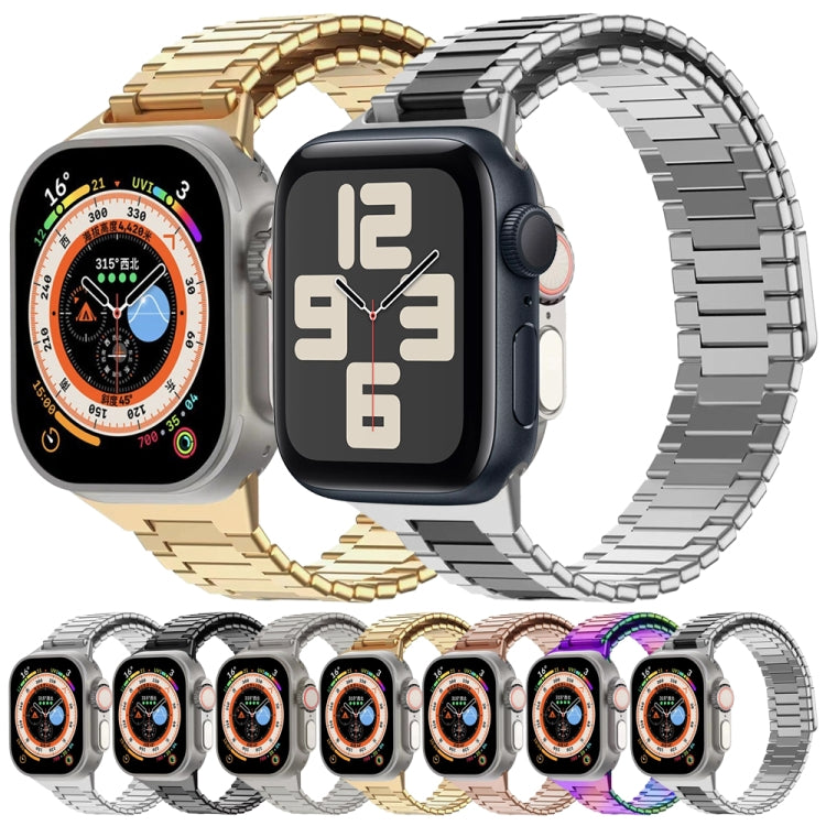 For Apple Watch Series 9 41mm Bamboo Magnetic Stainless Steel Metal Watch Strap(Gold) - Watch Bands by PMC Jewellery | Online Shopping South Africa | PMC Jewellery