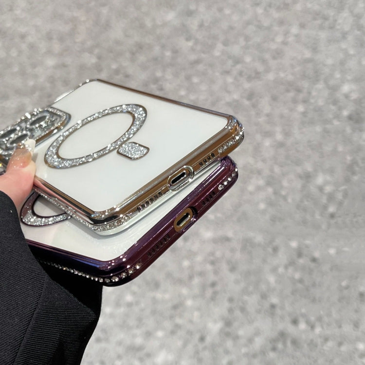 For iPhone 16e Diamond Plated MagSafe TPU Phone Case(Silver) - iPhone 16e Cases by PMC TechLife | Online Shopping South Africa | PMC TechLife | Buy Now Pay Later Mobicred