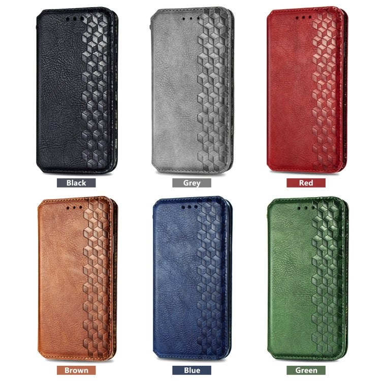 For Samsung Galaxy S25 5G Cubic Grid Pressed Magnetic Leather Phone Case(Green) - Galaxy S25 5G Cases by PMC Jewellery | Online Shopping South Africa | PMC Jewellery | Buy Now Pay Later Mobicred