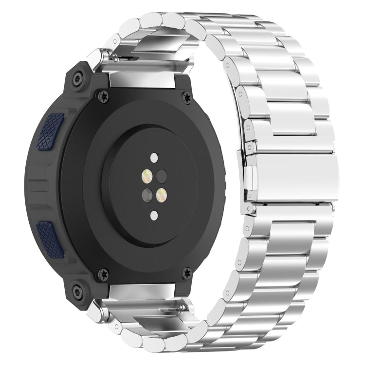 For Amazfit Active Edge A2212 Three Beads Stainless Steel Watch Band(Silver) - free shipping - PMC TechLife - Order now!