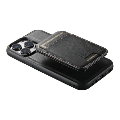 For iPhone 14 Pro Suteni H15 MagSafe Oil Eax Leather Detachable Wallet Back Phone Case(Black) - iPhone 14 Pro Cases by Suteni | Online Shopping South Africa | PMC Jewellery