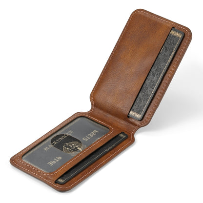 For iPhone 16 Plus Suteni H15 MagSafe Oil Eax Leather Detachable Wallet Back Phone Case(Khaki) - iPhone 16 Plus Cases by Suteni | Online Shopping South Africa | PMC Jewellery | Buy Now Pay Later Mobicred