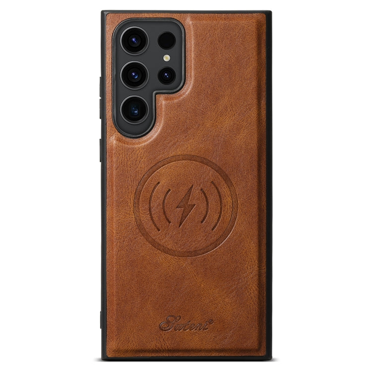 For Samsung Galaxy S24 Ultra 5G Suteni H15  Oil Eax Leather Detachable Wallet Back Phone Case(Brown) - Galaxy S24 Ultra 5G Cases by Suteni | Online Shopping South Africa | PMC Jewellery | Buy Now Pay Later Mobicred