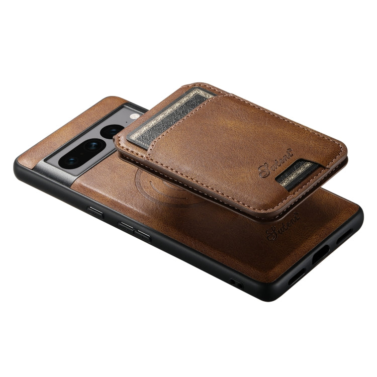 For Google Pixel 8 Pro Suteni H15 Oil Eax Leather Detachable Wallet Back Phone Case(Brown) - free shipping - PMC Jewellery - Order now!