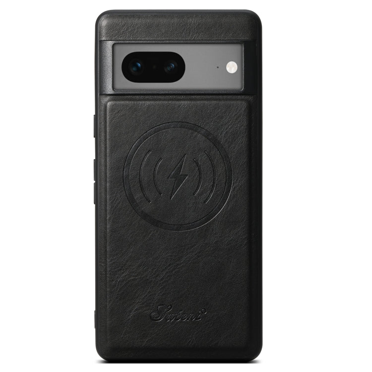 For Google Pixel 8 Suteni H15 Oil Eax Leather Detachable Wallet Back Phone Case(Black) - Google Cases by Suteni | Online Shopping South Africa | PMC Jewellery | Buy Now Pay Later Mobicred