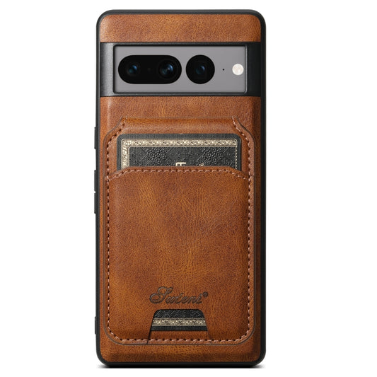 For Google Pixel 7 Pro Suteni H15 Oil Eax Leather Detachable Wallet Back Phone Case(Brown) - Google Cases by Suteni | Online Shopping South Africa | PMC Jewellery | Buy Now Pay Later Mobicred