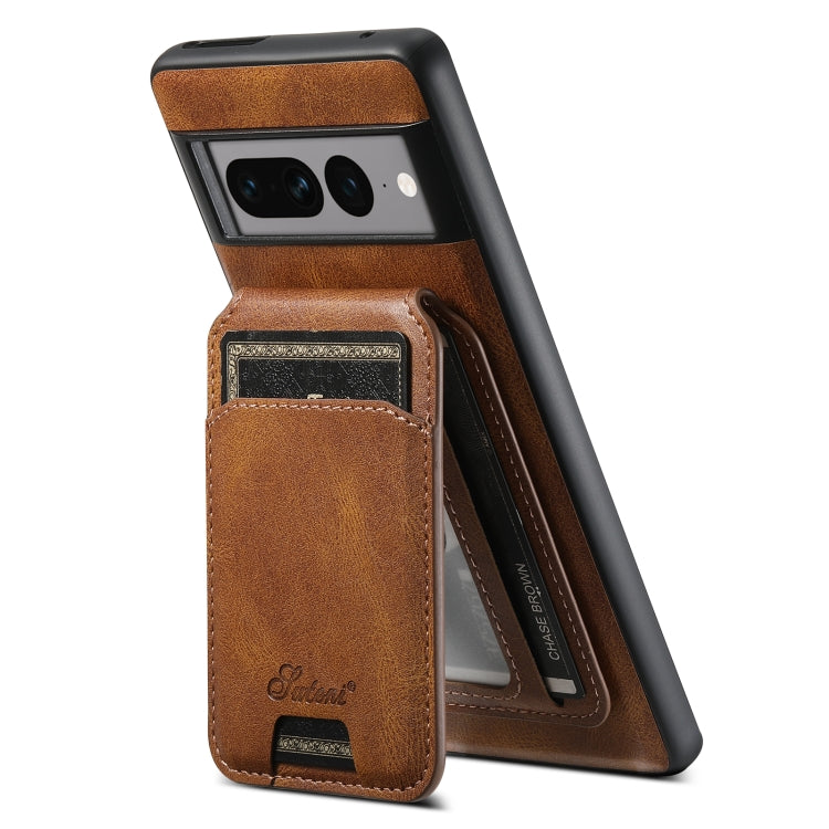 For Google Pixel 7 Pro Suteni H15 Oil Eax Leather Detachable Wallet Back Phone Case(Brown) - free shipping - PMC Jewellery - Order now!