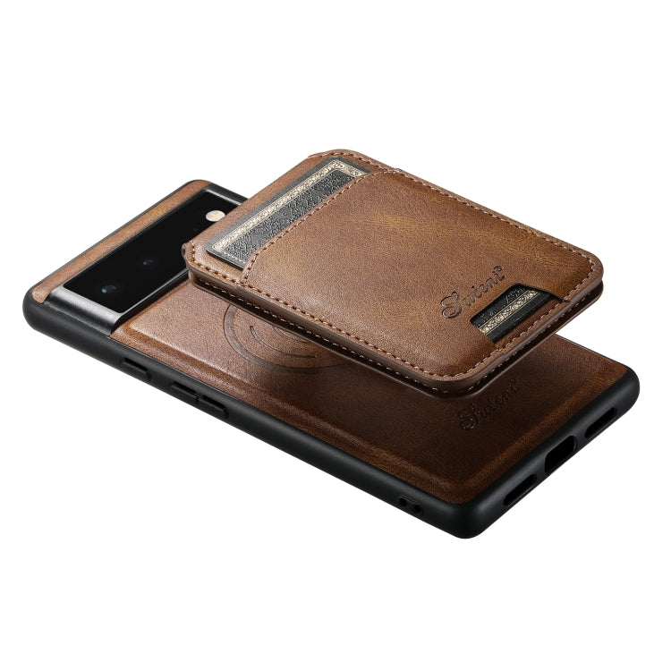 For Google Pixel 6 Suteni H15 Oil Eax Leather Detachable Wallet Back Phone Case(Brown) - free shipping - PMC Jewellery - Order now!