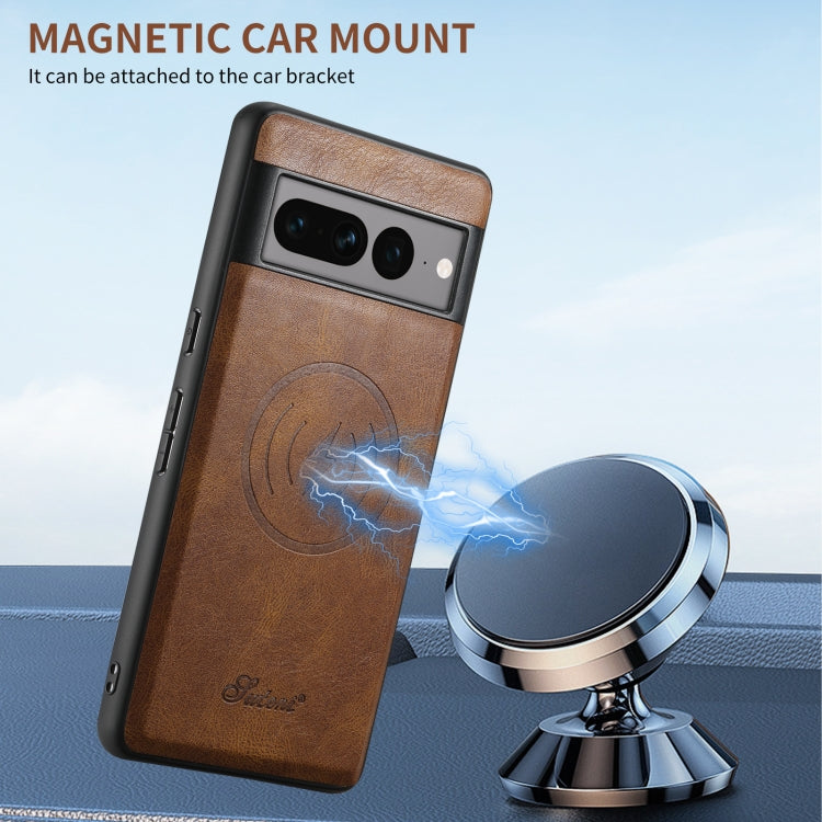 For Google Pixel 7 Suteni H15 Oil Eax Leather Detachable Wallet Back Phone Case(Black) - free shipping - PMC Jewellery - Order now!