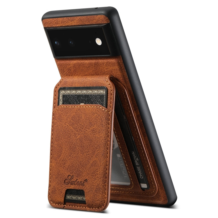 For Google Pixel 6 Pro Suteni H16 Litchi Texture Leather Detachable Wallet Back Phone Case(Blue) - Google Cases by Suteni | Online Shopping South Africa | PMC TechLife | Buy Now Pay Later Mobicred
