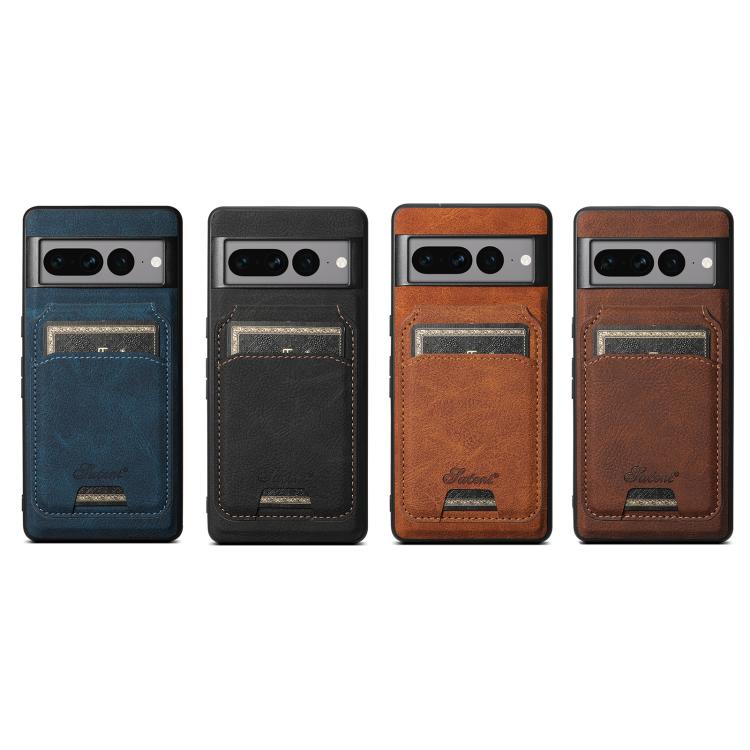For Google Pixel 7 Pro Suteni H16 Litchi Texture Leather Detachable Wallet Back Phone Case(Blue) - Google Cases by Suteni | Online Shopping South Africa | PMC TechLife | Buy Now Pay Later Mobicred