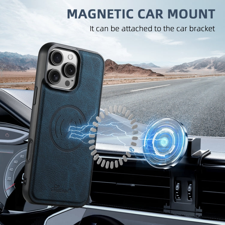 For iPhone 16 Pro Suteni H16 Litchi Texture Leather Detachable Wallet Back Phone Case(Blue) - free shipping - PMC Jewellery - Order now!