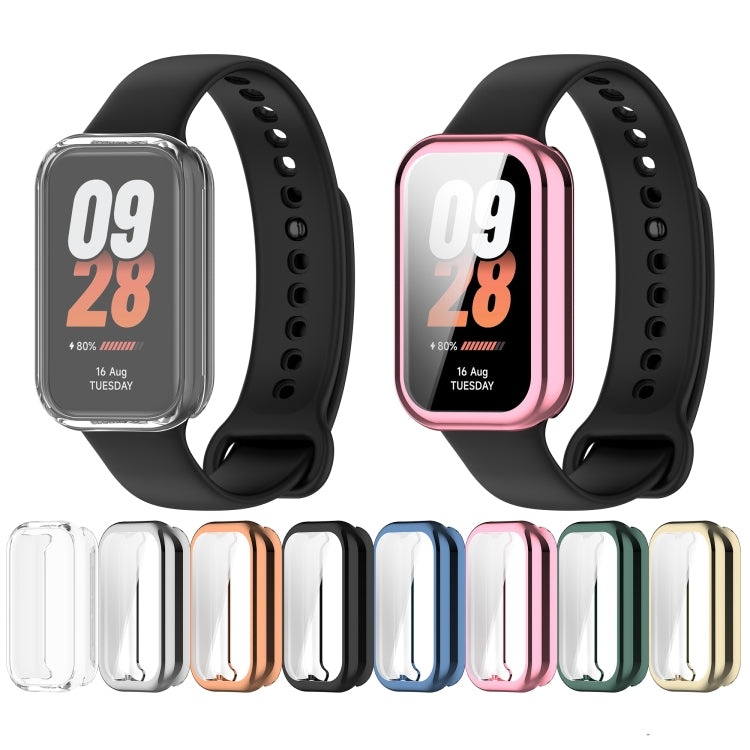 For Xiaomi Smart Band 8 Active Full Package TPU Electroplated Watch Protective Case(Light Gold) - Watch Cases by PMC TechLife | Online Shopping South Africa | PMC TechLife | Buy Now Pay Later Mobicred