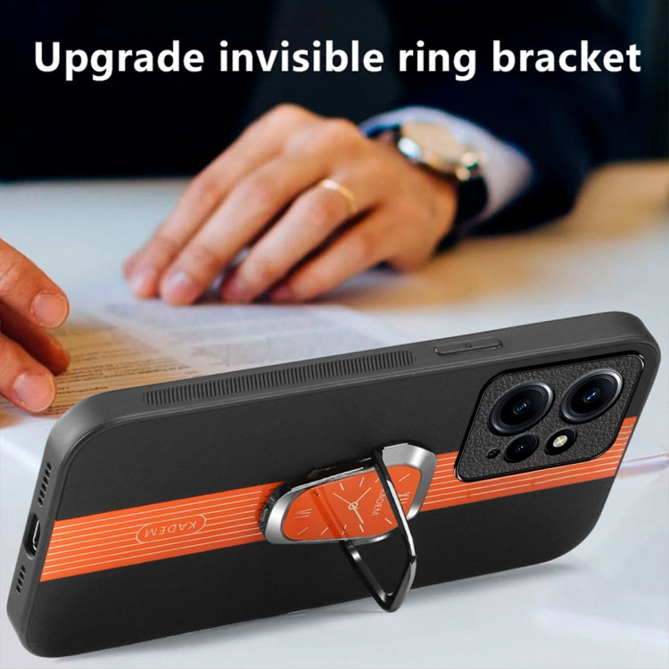 For Xiaomi Redmi Note 12 4G Magnetic Litchi Leather Back Phone Case with Holder(Black) - Xiaomi Cases by PMC TechLife | Online Shopping South Africa | PMC TechLife | Buy Now Pay Later Mobicred