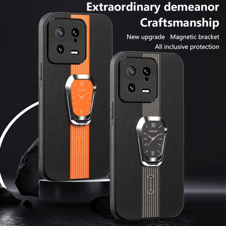 For Xiaomi 13 Magnetic Litchi Leather Back Phone Case with Holder(Green) - free shipping - PMC TechLife - Order now!