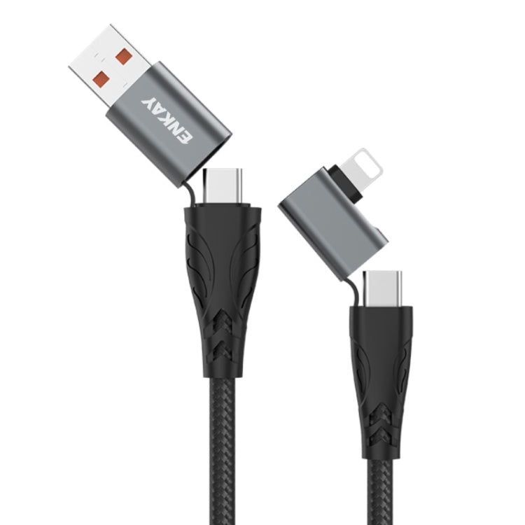 ENKAY PD100W 4-in-1 USB-A / Type-C to Type-C / 8 Pin Multifunction Fast Charging Cable with E-Marker, Cable Length:2m - Multifunction Cable by ENKAY | Online Shopping South Africa | PMC Jewellery | Buy Now Pay Later Mobicred