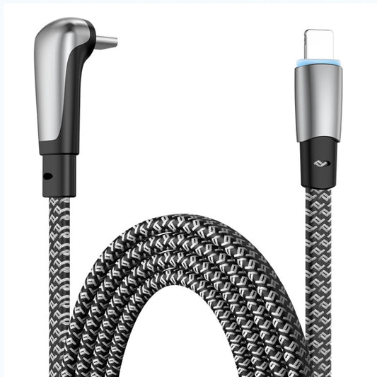 ENKAY PD30W Elbow Type-C to 8 Pin Fast Charging Data Braid Cable with Indicator Light, Length:2m - 2 in 1 Cable by ENKAY | Online Shopping South Africa | PMC Jewellery | Buy Now Pay Later Mobicred