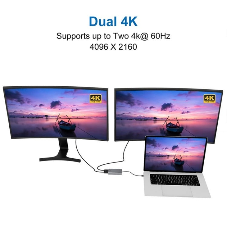 WAVLINK WL-UTA02D Thunderbolt 3 to Dual DisplayPort Adapter Converter Support 4K / 60Hz -  by WAVLINK | Online Shopping South Africa | PMC Jewellery | Buy Now Pay Later Mobicred