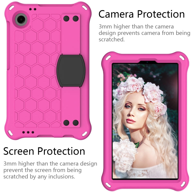 For Blackview Tab 60 8.7 2023 Honeycomb EVA Hybrid PC Tablet Case with Strap(Rose Red+Black) - Others by PMC TechLife | Online Shopping South Africa | PMC TechLife