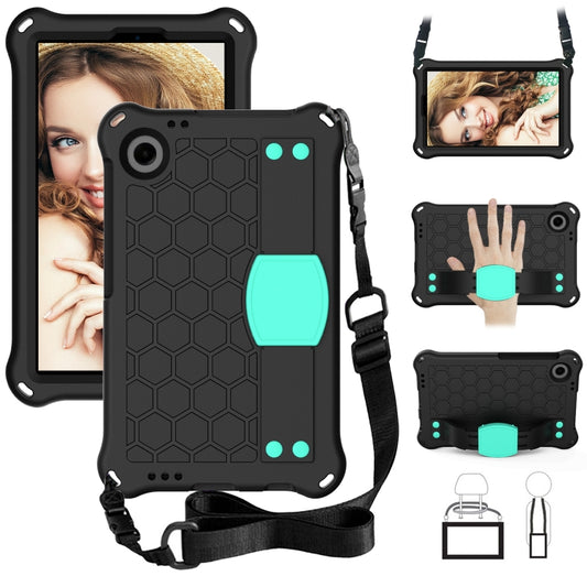 For Alcatel Joy Tab2 2020 / 3T 8.0 Honeycomb EVA Hybrid PC Tablet Case with Strap(Black+Aqua) - Others by PMC Jewellery | Online Shopping South Africa | PMC Jewellery | Buy Now Pay Later Mobicred