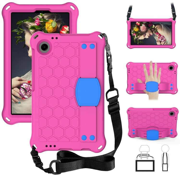 For Alcatel Joy Tab2 2020 / 3T 8.0 Honeycomb EVA Hybrid PC Tablet Case with Strap(Rose Red+Blue) - Others by PMC TechLife | Online Shopping South Africa | PMC TechLife | Buy Now Pay Later Mobicred