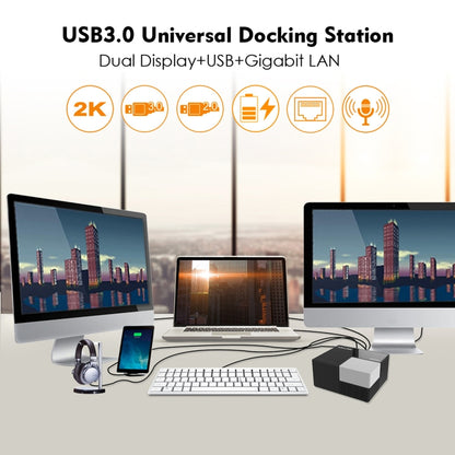 WAVLINK WL-UG39DK3 Fast Charging Gigabit Ethernet Dual Display Video Dock USB 3.0 Hub, Plug:EU Plug -  by WAVLINK | Online Shopping South Africa | PMC Jewellery | Buy Now Pay Later Mobicred