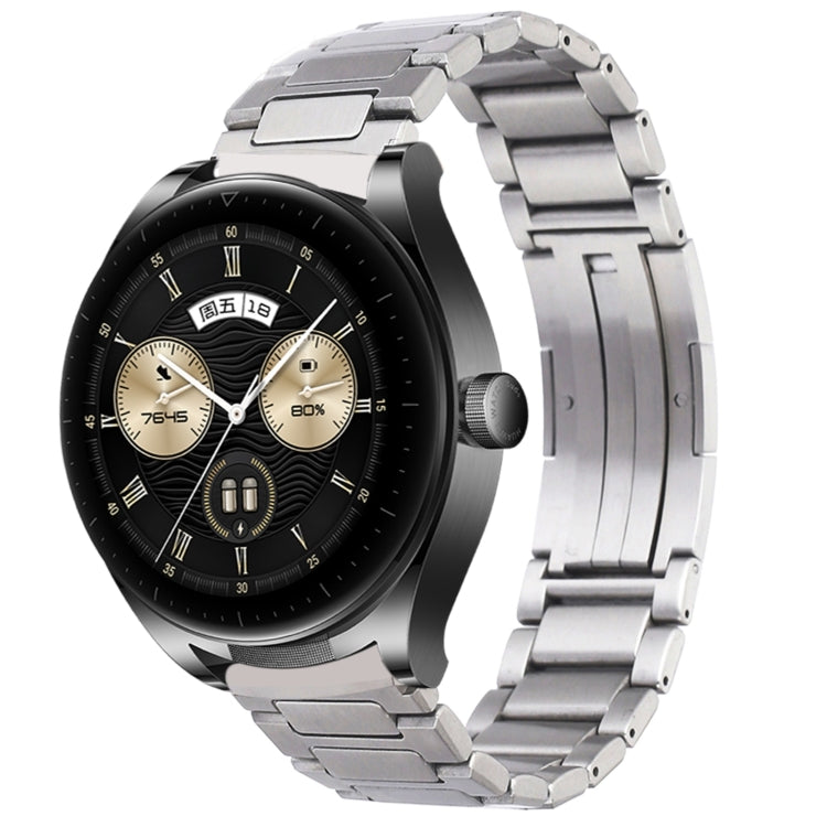 For Huawei Watch Ultimate / Buds H-Shaped Folding Buckle Stainless Steel Metal Watch Band(Silver) - Watch Bands by PMC Jewellery | Online Shopping South Africa | PMC Jewellery