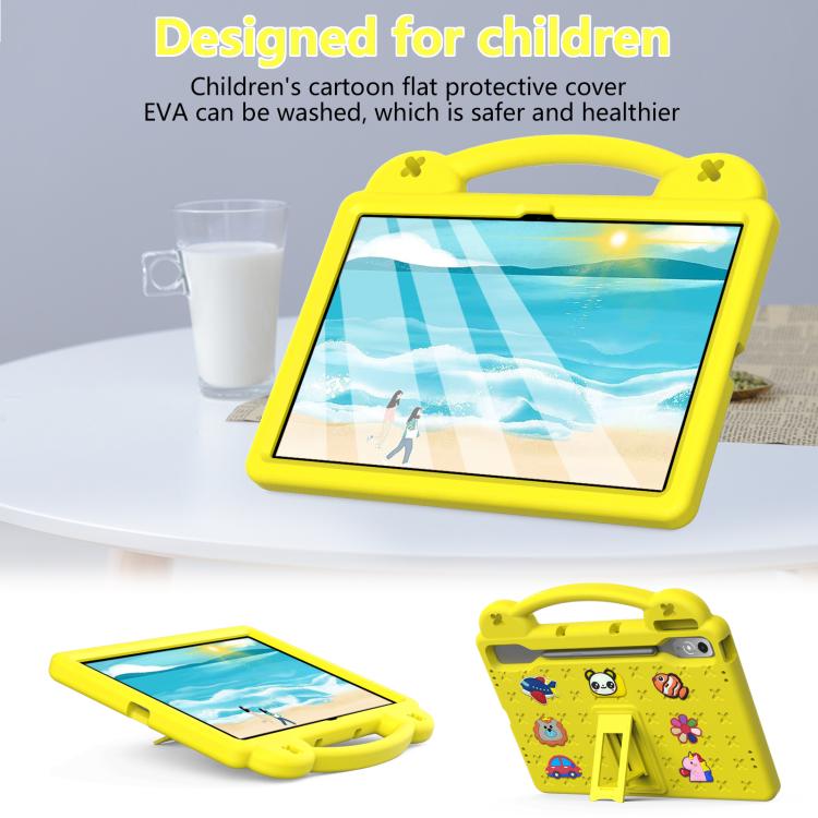 For  Lenovo Xiaoxin Pad Pro 12.7 2025 Handle Kickstand Children EVA Shockproof Tablet Case(Yellow) - Lenovo by PMC TechLife | Online Shopping South Africa | PMC TechLife | Buy Now Pay Later Mobicred