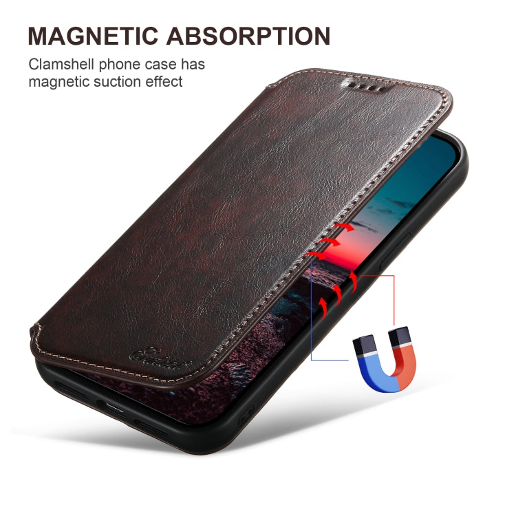 For iPhone 16 Pro Max Suteni J05 Leather Magnetic MagSafe Phone Case(Brown) - iPhone 16 Pro Max Cases by Suteni | Online Shopping South Africa | PMC Jewellery | Buy Now Pay Later Mobicred