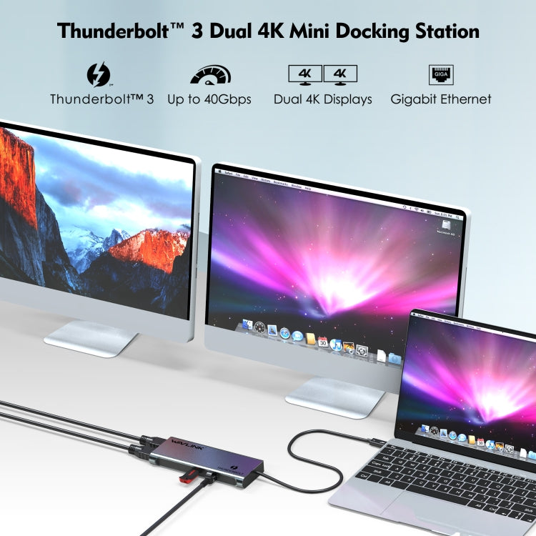 WAVLINK WL-UTD05 Multi-Function 4-in-1 Extender Type-C to DP Thunderbolt 3 Connector 4K Transfer - USB HUB by WAVLINK | Online Shopping South Africa | PMC Jewellery | Buy Now Pay Later Mobicred