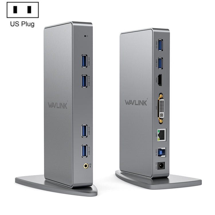 WAVLINK WL-UG39DK7 USB3.0 Hub Adapter Multi-Screen Graphics Card Universal Docking Station, Plug:US Plug - free shipping - PMC Jewellery - Order now!