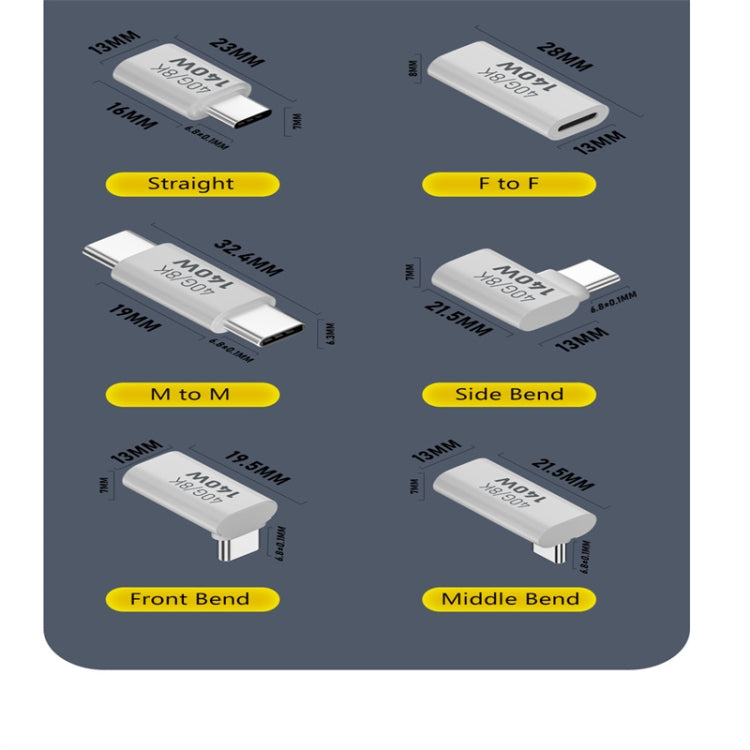 USB 3.1 Type-C to Type-C 40Gbps 8K Transmission Adapter 140W 5A Charge, Specification:Type-C Female to Female - Cable & Adapters by PMC Jewellery | Online Shopping South Africa | PMC Jewellery