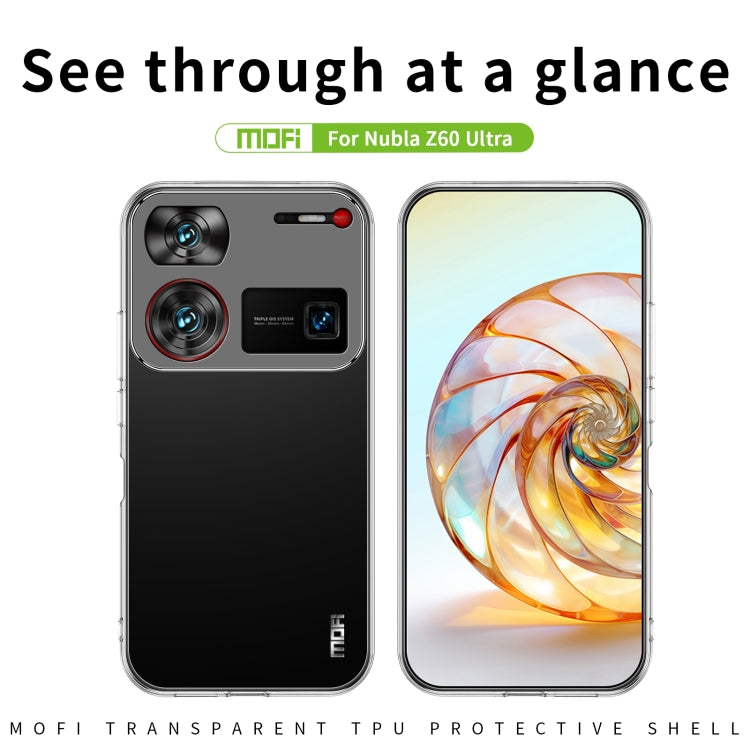 For Nubia Z60 Ultra MOFI Ming Series Transparent Ultra-thin TPU Phone Case(Transparent) - ZTE Cases by MOFI | Online Shopping South Africa | PMC Jewellery