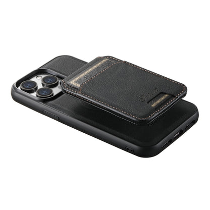 For iPhone 14 Pro Suteni H17 Litchi Texture Leather MagSafe Detachable Wallet Phone Case(Black) - iPhone 14 Pro Cases by Suteni | Online Shopping South Africa | PMC Jewellery | Buy Now Pay Later Mobicred